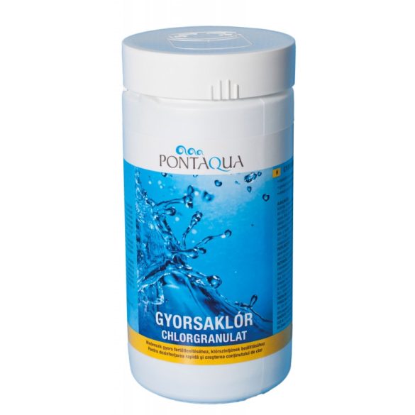 GYORSAKLÓR Pontaqua stabilizált szilárd klórgranulátum 56 % aktív klórtartalommal