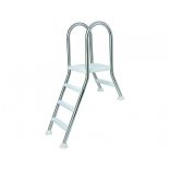 Kétágú rozsdamentes létra 3 + 3 fokos, 1,0m magass